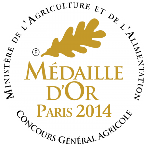 Médaille d'or du concours général agricole de Paris 2014